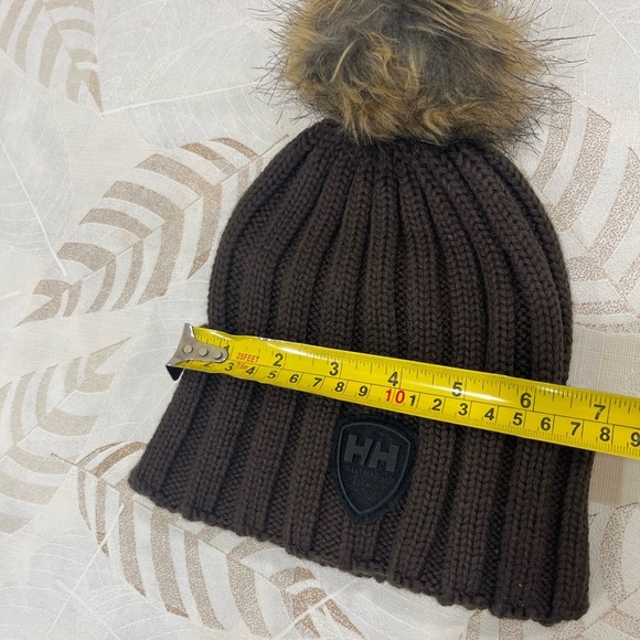 Brown Knit Beanie with Pom Pom - Picture 2 of 4